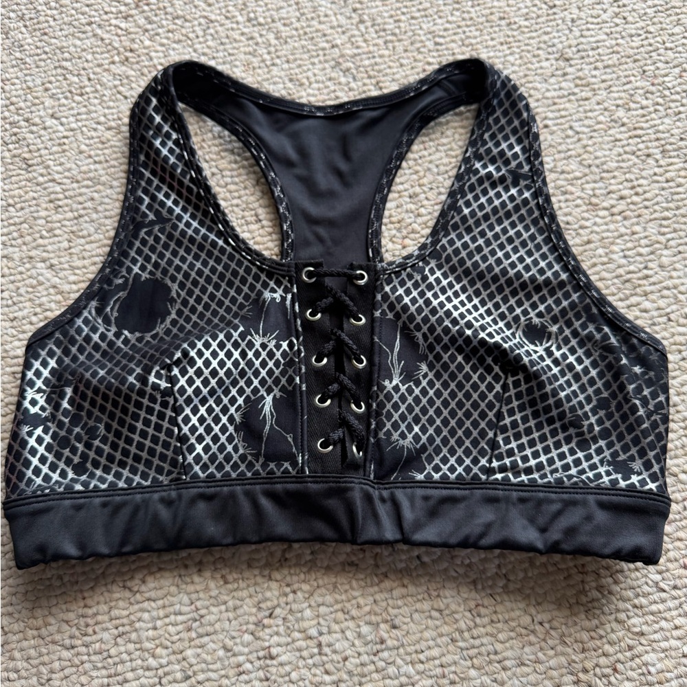Zumba Fitness Black Lace-Up Sports Bra